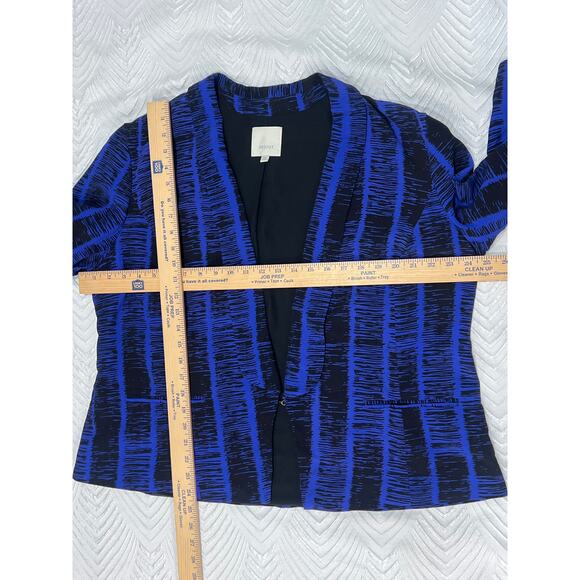 Sejour 16W Black & Blue Open Swing Jacket 100% Rayon, Fully Lined, 3/4 Sleeves - Picture 12 of 15